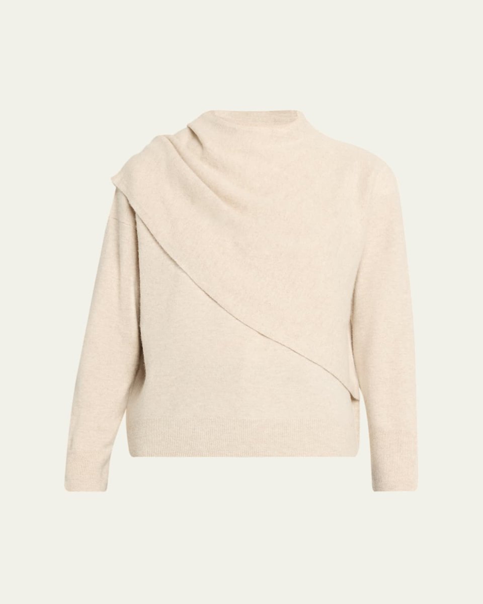 Cashmere-Blend Draped Sweat